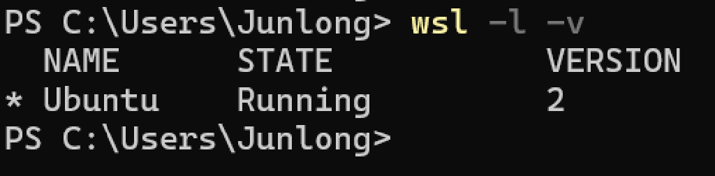 wsl running